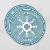 南西ウィンタースノーフレークパーソナライズされた招待状 シーズンカード (正面/裏面)