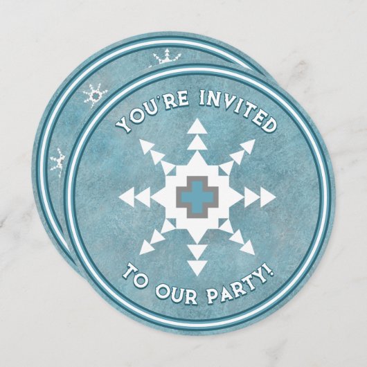 南西ウィンタースノーフレークパーソナライズされた招待状 シーズンカード (正面/裏面)