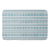 南西ウィンターブルージオメトリックスノーフレークパインズLg バスマット (正面)