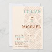 南西ウィーブデザートウェスタンアステカ結婚ズ 招待状 (正面)