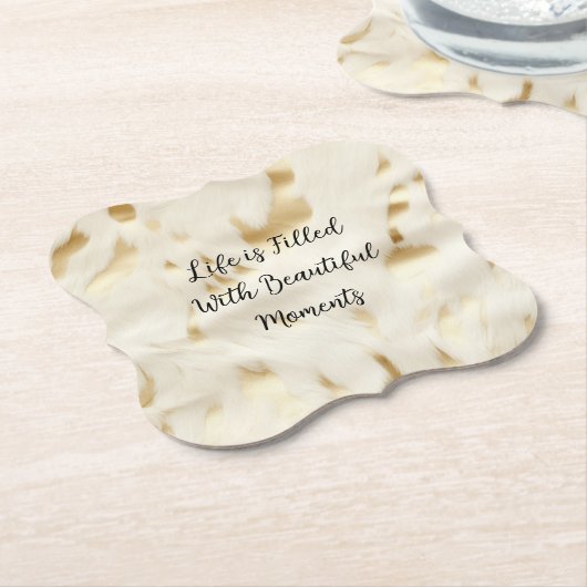 南西ウェスタン金ゴールドホワイトコウィド ペーパーコースター (アングル)