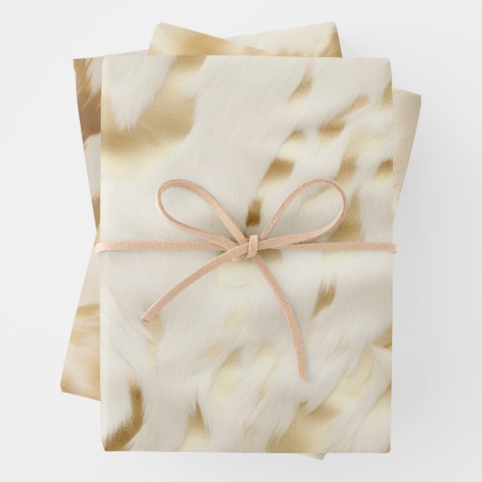 南西ウェスタン金ゴールドホワイトコウィド ラッピングペーパーシート (インサイチュ)