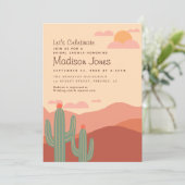 南西エレガント砂漠ブライダルシャワー招待 招待状 (スタンド正面)