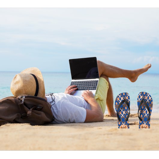 南西オアシス幾何アステカ的 ビーチサンダル