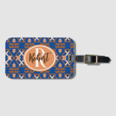 南西オアシス幾何アステカ的 ラゲッジタグ (正面横)