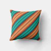 南西オレンジレッドターコイズレインボーストライプズ クッション (裏面)
