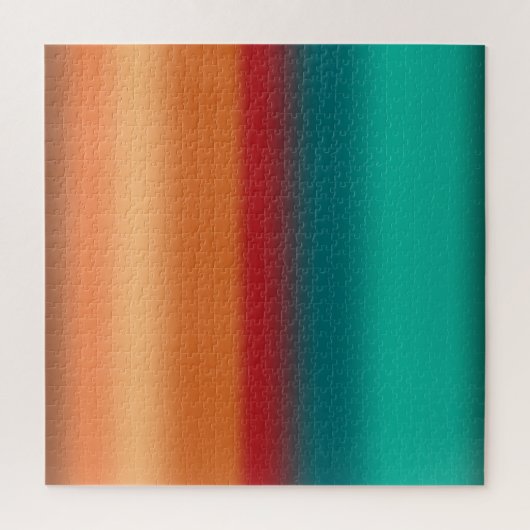 南西オレンジレッドターコイズレインボーストライプズ ジグソーパズル (縦)