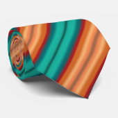 南西オレンジレッドターコイズレインボーストライプズ ネクタイ (ロール)