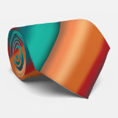 南西オレンジレッドターコイズレインボーストライプズ ネクタイ (ロール)