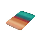 南西オレンジレッドターコイズレインボーストライプズ バスマット (アングル)