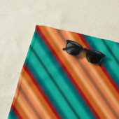 南西オレンジレッドターコイズレインボーストライプズ ビーチタオル (インサイチュ)