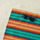 南西オレンジレッドターコイズレインボーストライプズ ビーチタオル (インサイチュ)