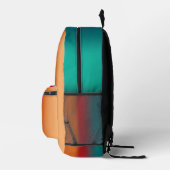 南西オレンジレッドターコイズレインボーストライプズ プリントバックパック (右)
