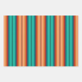 南西オレンジレッドターコイズレインボーストライプズ ラッピングペーパーシート (正面3)