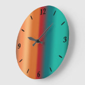 南西オレンジレッドターコイズレインボーストライプズ ラージ壁時計 (傾斜)