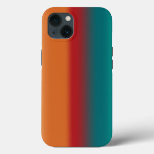 南西オレンジレッドターコイズレインボーストライプズ iPhone 13ケース