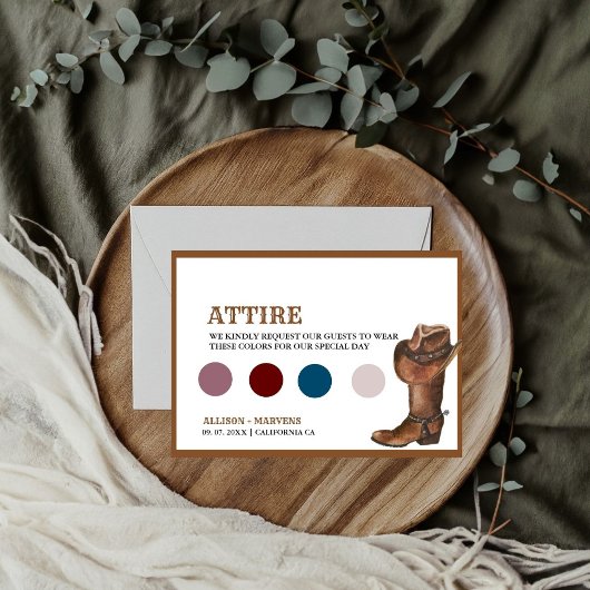 南西カウボーイテーマ結婚詳細カード 招待状