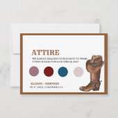 南西カウボーイテーマ結婚詳細カード 招待状 (正面)