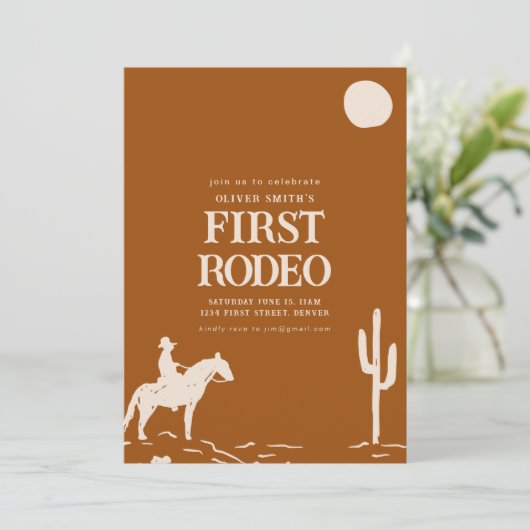 南西カウボーイファーストロデオバースデーパーティーの招待 招待状 (スタンド正面)