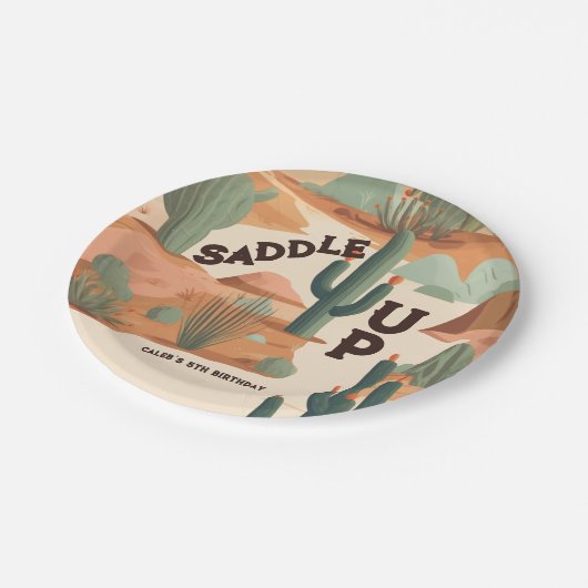 南西カウボーイボーイズ誕生日 ペーパープレート (アングル)