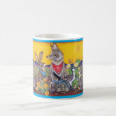 南西カラフル獣お洒落コヨーテ砂漠 コーヒーマグカップ (中央)