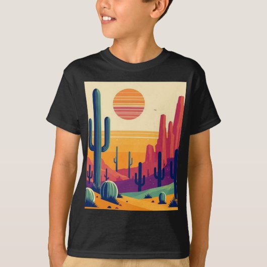 南西カラフル砂漠芸術 Tシャツ (正面)