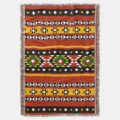南西カラフル部族織ブランケット- スローブランケット (正面縦)