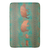 南西カワイジャベリーナファミリー銅ティール（緑がかった色）ラージ バスマット (正面縦)