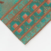 南西カワイジャベリーナファミリー銅ティール(緑がかった色)ラージ フリースブランケット (角)