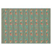 南西カワイジャベリーナファミリー銅ティール(緑がかった色)媒体 テーブルクロス (正面(横))