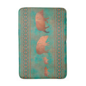 南西カワイジャベリーナファミリー銅ティール（緑がかった色）媒体 バスマット (正面縦)