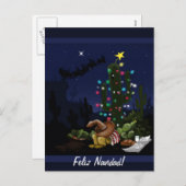 南西クリスマスサボテンの漫画 シーズンポストカード (正面/裏面)