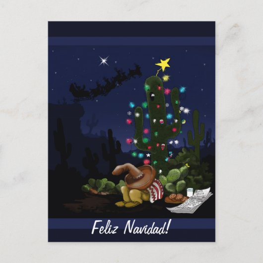 南西クリスマスサボテンの漫画 シーズンポストカード (正面)