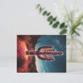 南西クリスマス砂漠サボテン シーズンポストカード (スタンド正面)