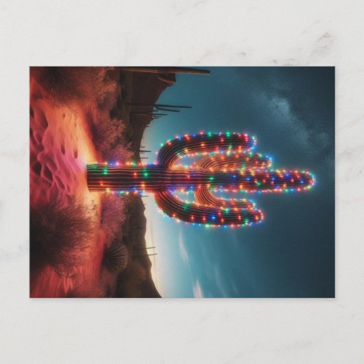 南西クリスマス砂漠サボテン シーズンポストカード (正面)