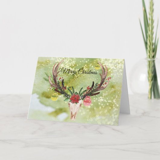 南西クリス飾マス動物スカル シーズンカード (正面)