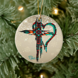 南西クロスとハートクリスマスオーナメント セラミックオーナメント