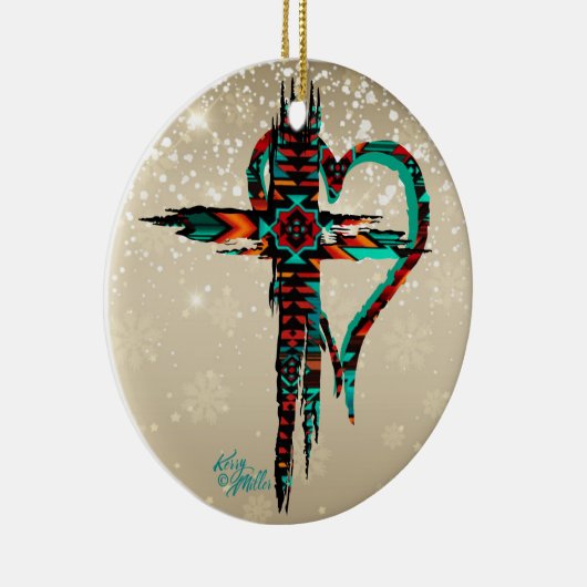 南西クロスとハートクリスマスオーナメント セラミックオーナメント (右)