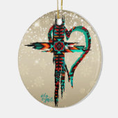 南西クロスとハートクリスマスオーナメント セラミックオーナメント (左)