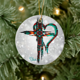 南西クロスとハートクリスマスオーナメント セラミックオーナメント