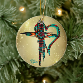 南西クロスとハートクリスマスオーナメント セラミックオーナメント