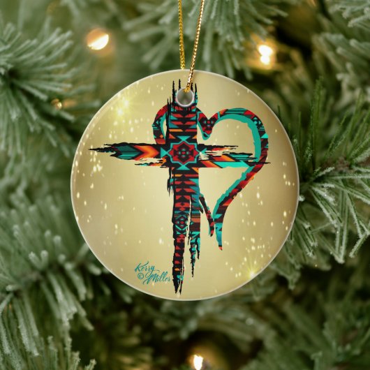南西クロスとハートクリスマスオーナメント セラミックオーナメント (ツリー)