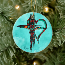 南西クロスとハートクリスマスオーナメント セラミックオーナメント
