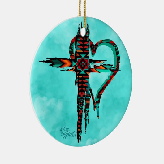 南西クロスとハートクリスマスオーナメント セラミックオーナメント (右)