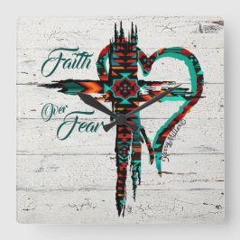 南西クロス正方形ウォールクロック スクエア壁時計