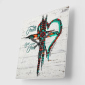 南西クロス正方形ウォールクロック スクエア壁時計 (傾斜)