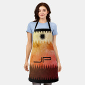 南西グラデーションスタイルモザイクサンエプロン エプロン (着用した状態)