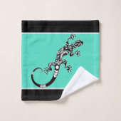 南西ゲッコシーグリーンアンドブラック バスタオルセット (ウォッシュタオル)