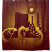 南西ココペリブルゴーニュと金ゴールド シャワーカーテン (正面)