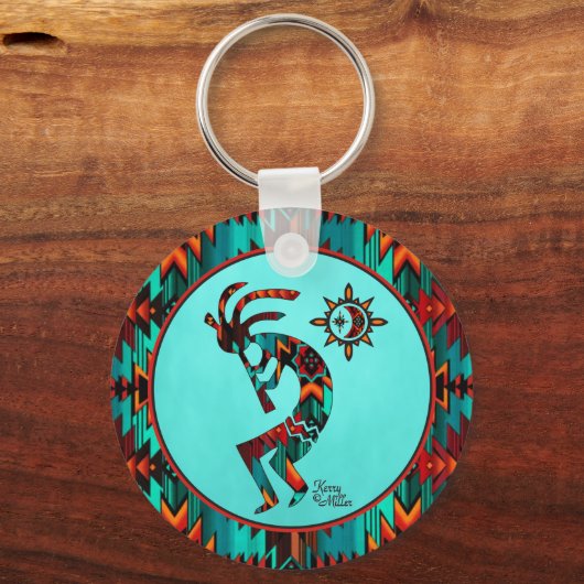 南西ココペリ遊フルートのキーチェーン キーホルダー (正面)